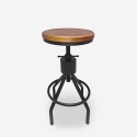 Barhocker Industriestil aus Holz und Metall schraubverstellbar Skiv Angebot