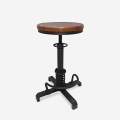 Tabouret de bar réglable à vis de style industriel vintage Helix Promotion