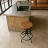 Tabouret de bar cuisine au style industriel réglable à vis Skape Vente