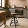 Tabouret réglable vis en bois et métal vintage industriel Vont Vente