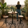 Tavolino alto vintage industriale rotondo regolabile per bar cucina Girus Vendita
