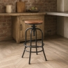 Tabouret de bar vintage industriel réglable avec repose-pieds Klom Vente