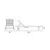 Chaise longue de jardin en teck avec roues et tablette amovible Carloforte Prix