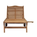 Chaise longue de jardin en teck avec roues et tablette amovible Carloforte Remises