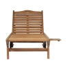Chaise longue de jardin en teck avec roues et tablette amovible Carloforte Remises