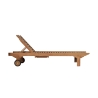 Chaise longue de jardin en teck avec roues et tablette amovible Carloforte Offre
