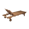 Chaise longue de jardin en teck avec roues et tablette amovible Carloforte Réductions