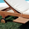 Chaise longue de jardin en teck avec roues et tablette amovible Carloforte Dimensions
