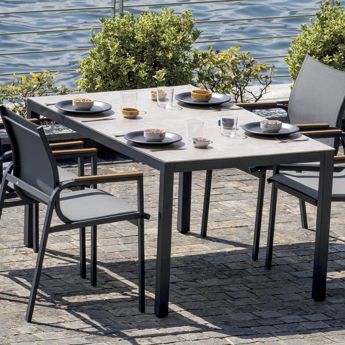 Ensemble de jardin avec table en verre et 4 chaises Tarquinia Promotion Ensemble de jardin avec table en verre et 4 chaises Tarquinia Promotion