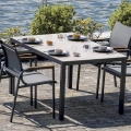 Ensemble de jardin avec table en verre et 4 chaises Tarquinia Promotion
