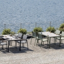 Ensemble de jardin avec table en verre et 4 chaises Tarquinia 