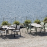 Ensemble de jardin avec table en verre et 4 chaises Tarquinia 