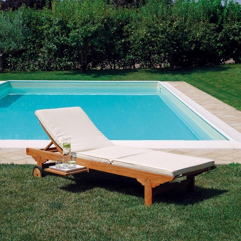 Coussin rembourré pour chaise longue en teck Carloforte Promotion