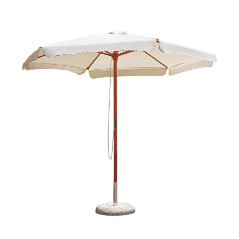 Parasol de jardin 285 cm à mât central en bois Gharab Promotion