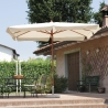 Parasol de jardin rectangulaire 3x4 avec mât central en bois Seyram Vente