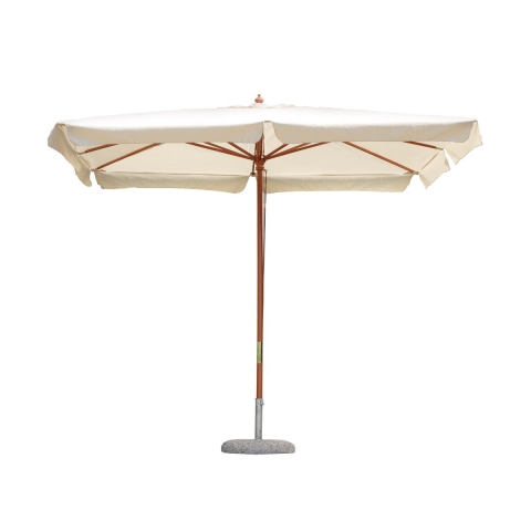 Parasol de jardin rectangulaire 3x2 en bois avec mât central Solava Promotion