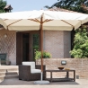 Parasol de jardin à mât central en bois 3x2m Tanami Vente