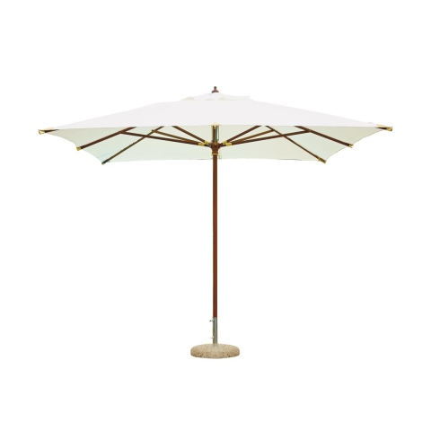 Parasol de jardin à mât central en bois 3x3 Zamoti Promotion