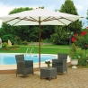 Parasol de jardin à mât central en bois 3x3 Zamoti Vente