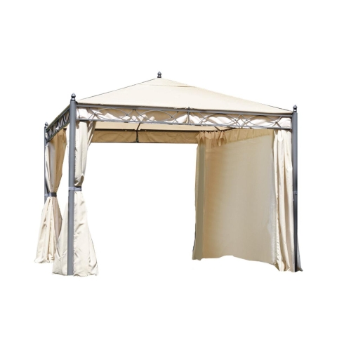 Tonnelle de jardin en fer 3x3m avec moustiquaires Oregon Promotion