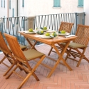 Table de jardin pliable en teck 80x120 cm Lipari Vente