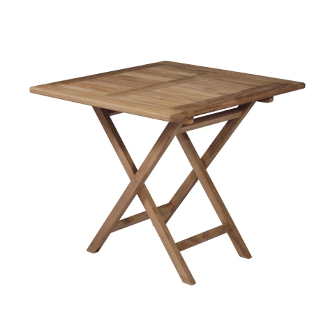 Table pliant d'extérieur en bois de teck 80x80 cm Vulcano Promotion