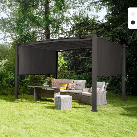 Gazebo da esterno giardino in alluminio rettangolare 3x4m Barbados Promozione