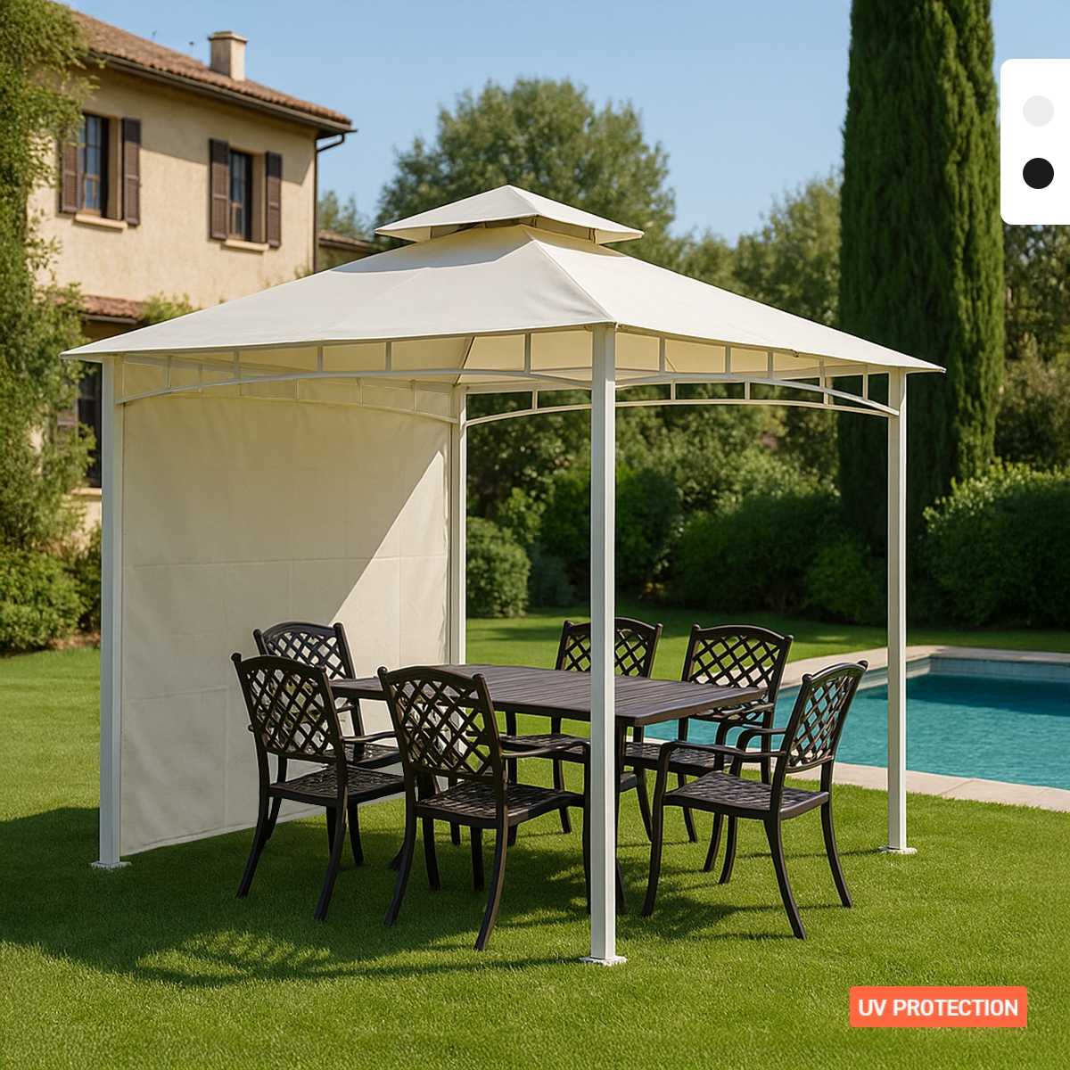 Gazebo 3,3x3,3 metri giardino bar veranda mercato pagoda Antigua uv Promozione Gazebo 3,3x3,3 metri giardino bar veranda mercato pagoda Antigua uv Promozione