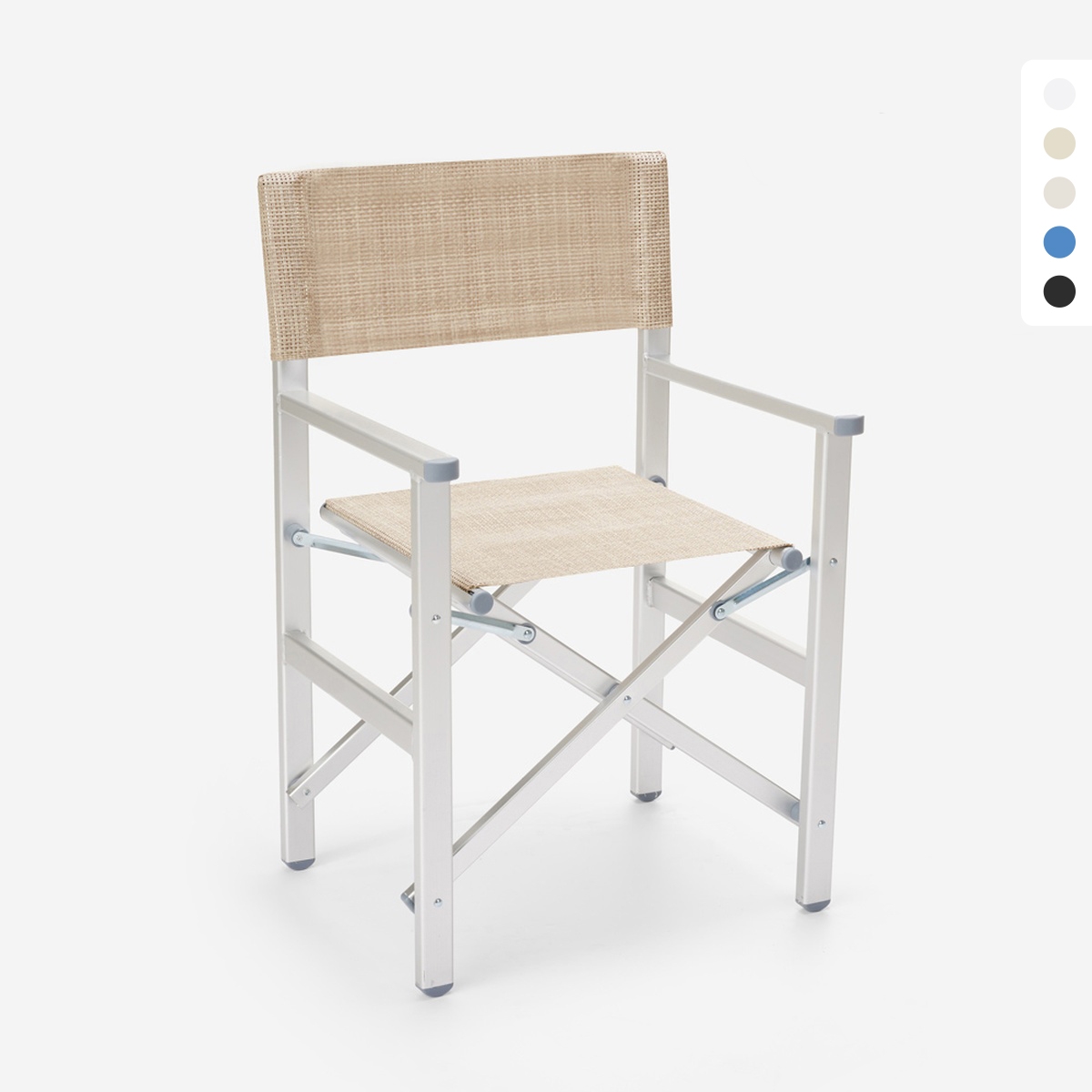 Chaise de plage pliante portable en aluminium textilène Regista Gold
