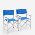 2 Chaises de plage pliantes portables en textilène aluminium Regista Gold