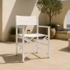 Chaise de plage pliante en aluminium textilène blanc Regista Gold White