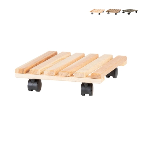 Quadratischer Pflanzen-Rollwagen aus Holz mit Rädern Aktion