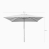 Parasol de jardin droit 3x3 aluminium carré bar hôtel Marte 