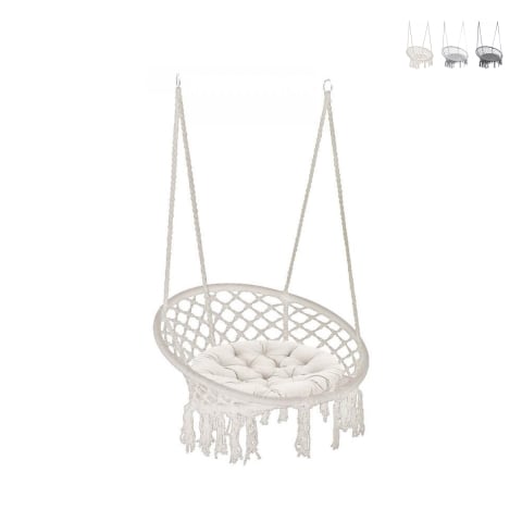 Hamac suspendu avec coussin en coton Luxory Round Promotion