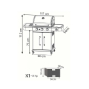 Barbecue a gas in acciaio inox 3 fuochi + 1 Davis Modello