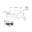 Moderner 2-Sitzer Sofa aus Baumwolle 137x73x82cm Ramsey 