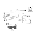 Moderner 3-Sitzer-Sofa mit Holzoptik-Beinen Ramsey 