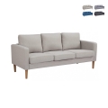Divano 3 posti moderno con gambe effetto legno Ramsey Promozione