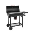 Barbecue à charbon en acier avec roues, couvercle, 2 grilles Tennessee Promotion