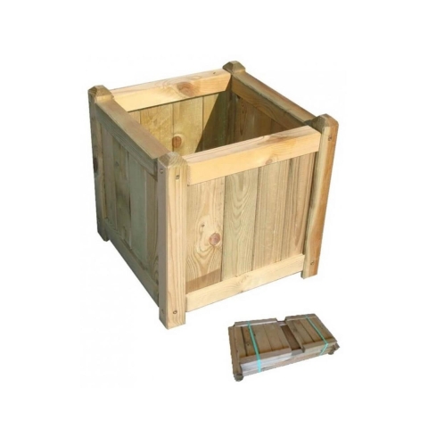 Jardinière 40x40 cm en bois de pin traité Edelia Promotion