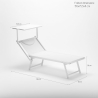 Bain de soleil de jardin transat professionnel en aluminium piscine Italia 