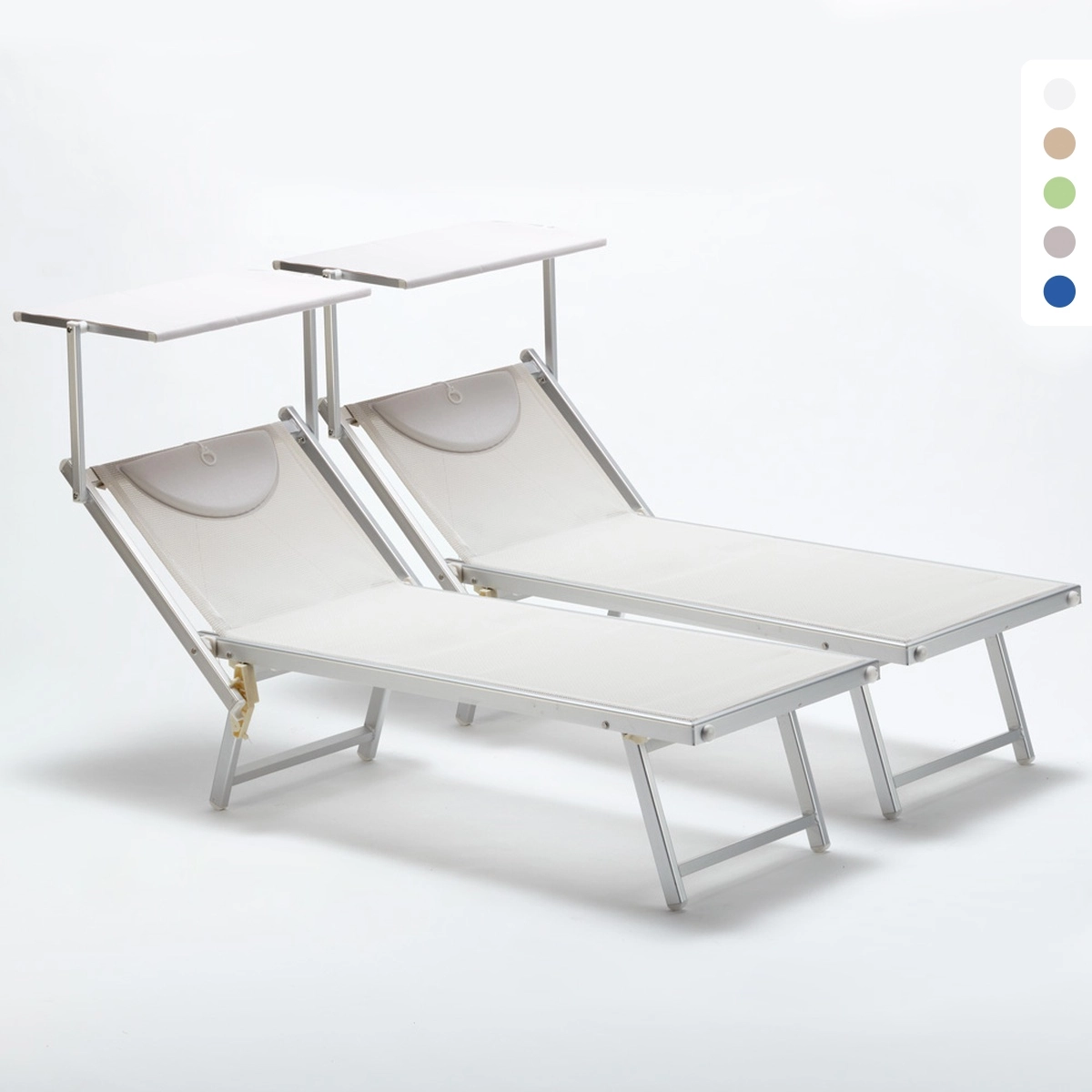 2 Lettini spiaggia mare prendisole professionali in alluminio Italia Catalogo