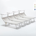4 Bains de soleil professionnels transats de plage aluminium Italia Modèle