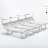 4 Bains de soleil professionnels transats de plage aluminium Italia Modèle