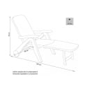 Chaise longue de jardin pliante blanche en plastique avec roulettes Cancun Remises