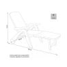 Chaise longue de jardin pliante blanche en plastique avec roulettes Cancun Remises