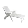 Chaise longue de jardin pliante blanche en plastique avec roulettes Cancun Promotion