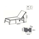 Chaise longue de jardin à roulettes en aluminium Formentera 