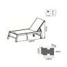 Chaise longue de jardin à roulettes en aluminium Formentera 
