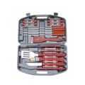 Coffret d'outils barbecue 18 pièces avec manche en bois Promotion